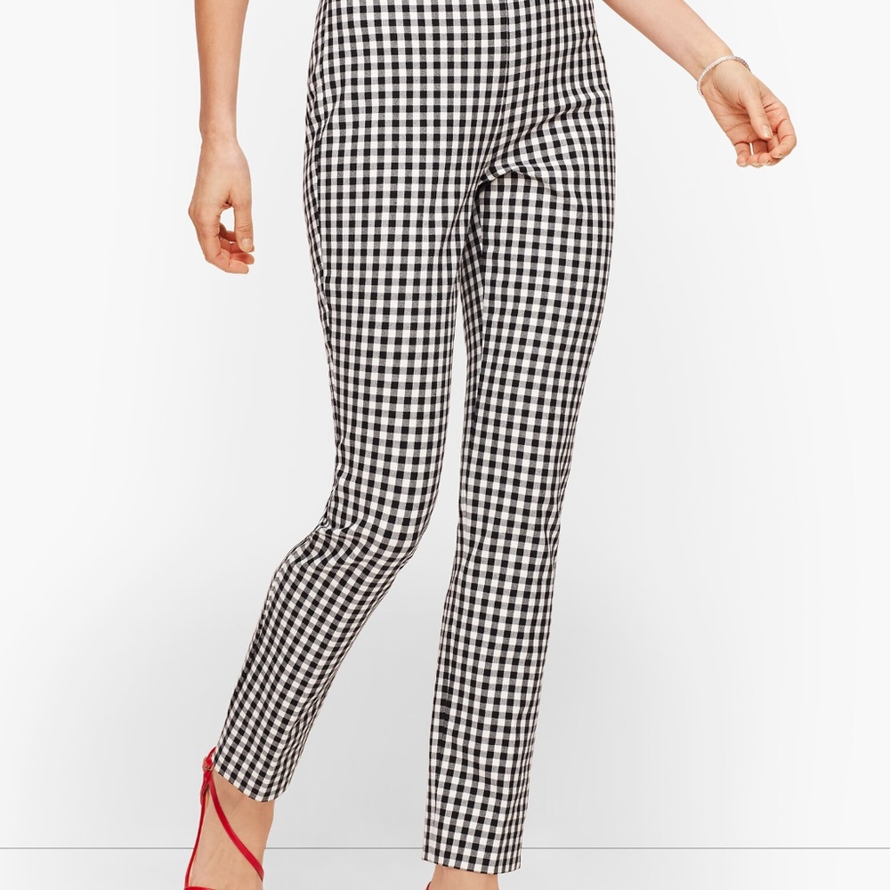 Talbots Black and White Check Pants NWT